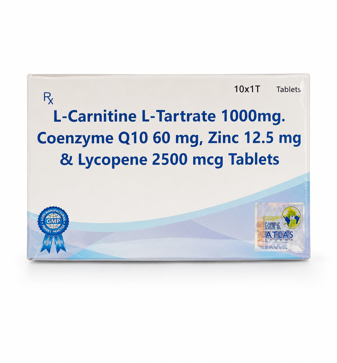 L-Carnitine-L-Tartrate 1000Mg, Co-Enzyme Q10 60Mg, Zinc Oxide (As Elemental Zinc) 12.5Mg, Lycopene 2500Mcg Tablets