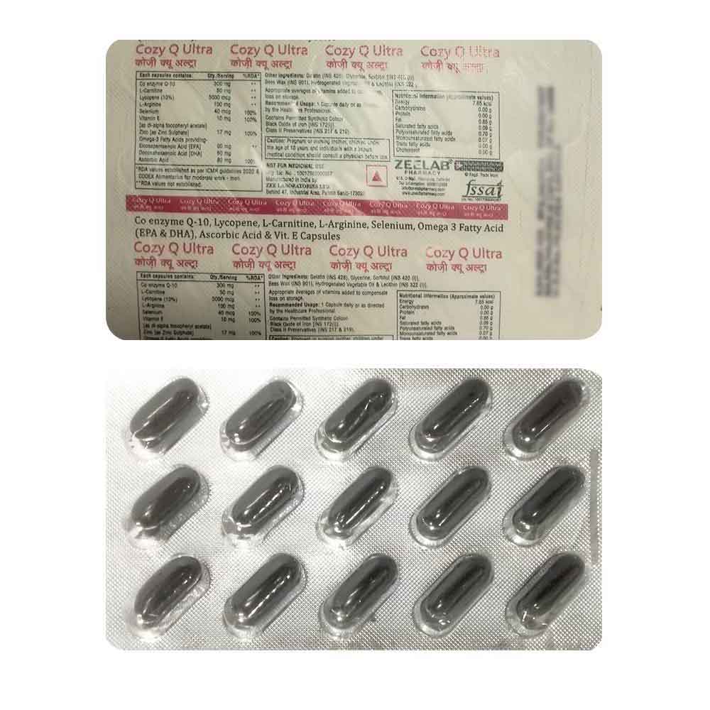 Co Enzyme Q-10, Lycopene, L-Carnitine, L-Arginine, Selenium, Omega 3 Fatty Acid, Vit-C & Vit-E Caps