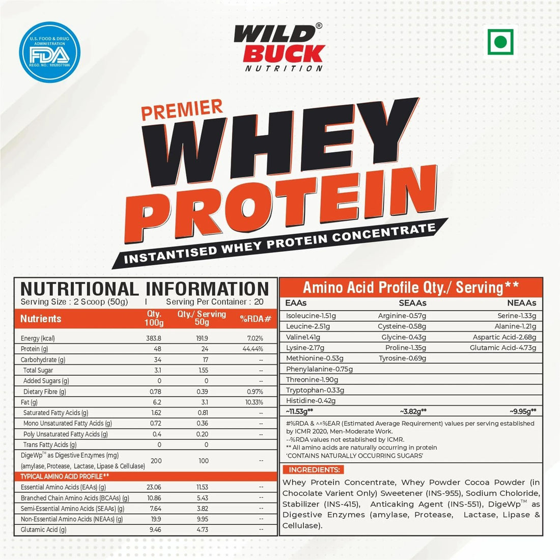 WILD BUCK Premier Whey Protein | High Protein, Amino Acids & Digestive Enzymes | 1kg | Caffe Mocha, Caramel Chocolate & Strawberry Mango